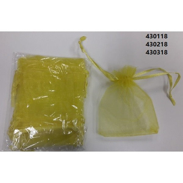 3-inch by 4-inch Organza Bags Yellow